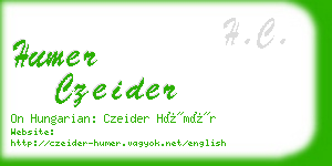 humer czeider business card